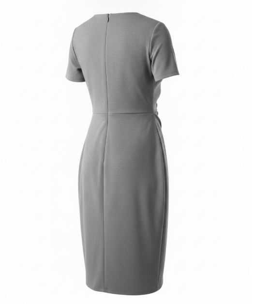 Gray Crossover Shift Dress