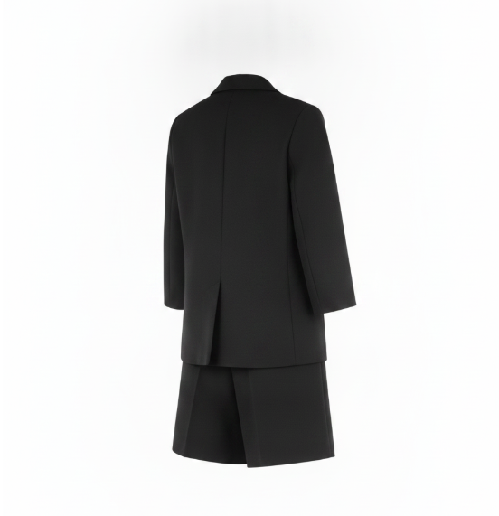 Black Minimalist Blazer Shorts Set