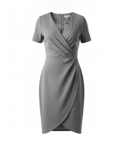 Gray Crossover Shift Dress