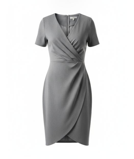 Gray Crossover Shift Dress