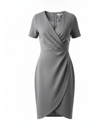 Gray Crossover Shift Dress