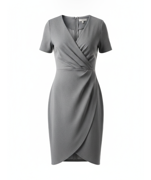 Gray Crossover Shift Dress
