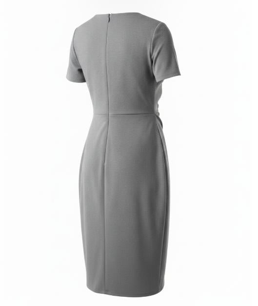 Gray Crossover Shift Dress