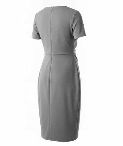 Gray Crossover Shift Dress