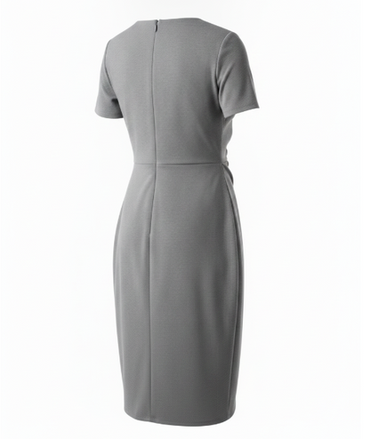 Gray Crossover Shift Dress