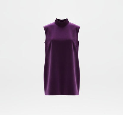 Purple Mock Neck Mini Dress