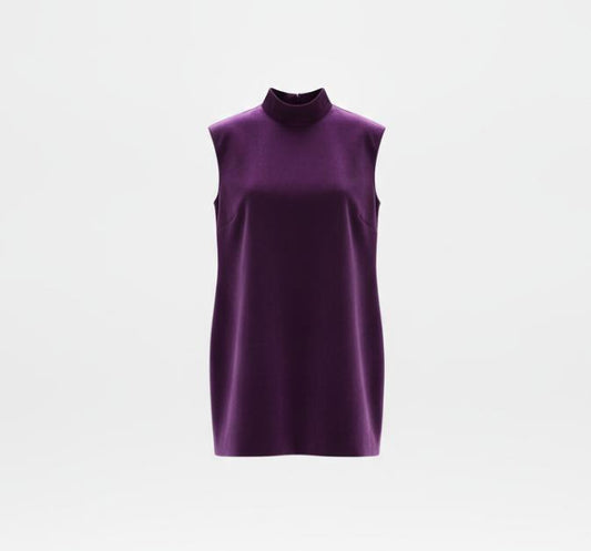 Purple Mock Neck Mini Dress