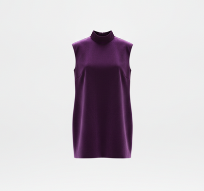 Purple Mock Neck Mini Dress