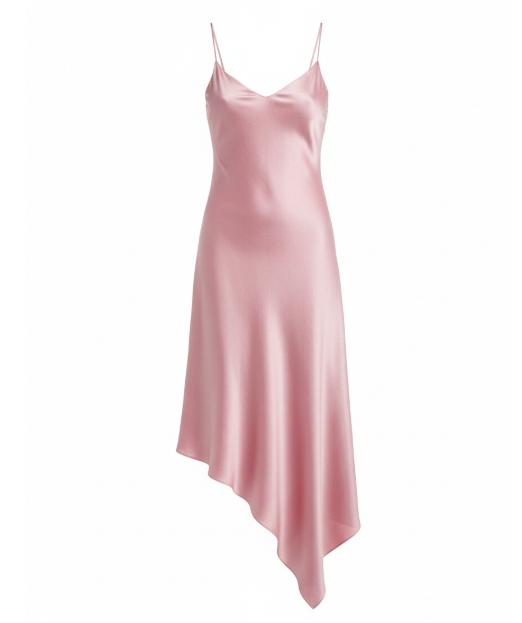 Pink Asymmetrical Slip Dress