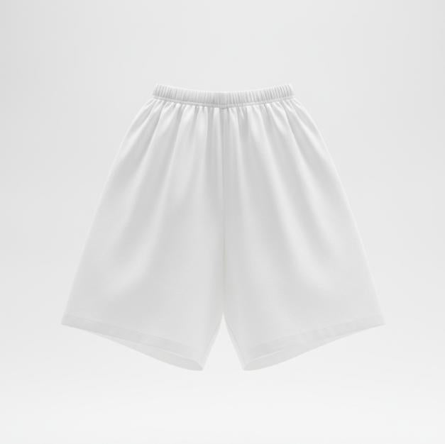 White Wide Leg Relaxed Short