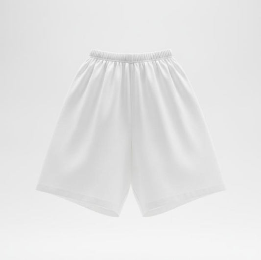 White Wide Leg Relaxed Short