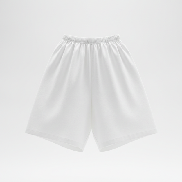 White Wide Leg Relaxed Short