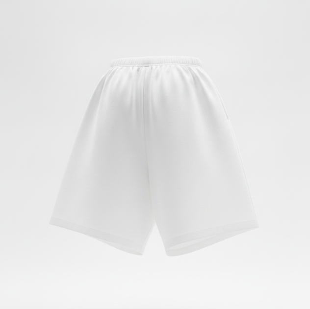 White Wide Leg Relaxed Short