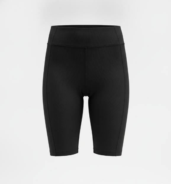 Black Biker Linear Stretch Short