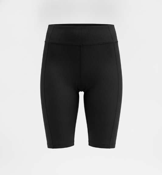 Black Biker Linear Stretch Short