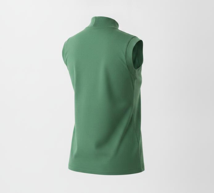 Green Mock Neck Sleeveless Top