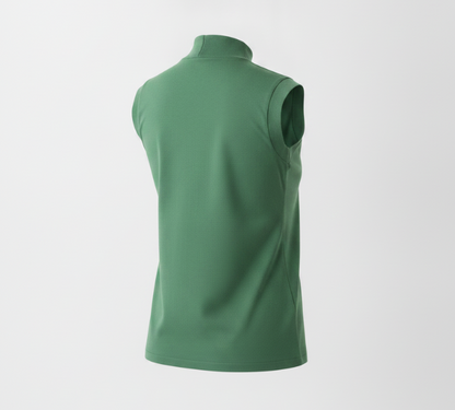 Green Mock Neck Sleeveless Top