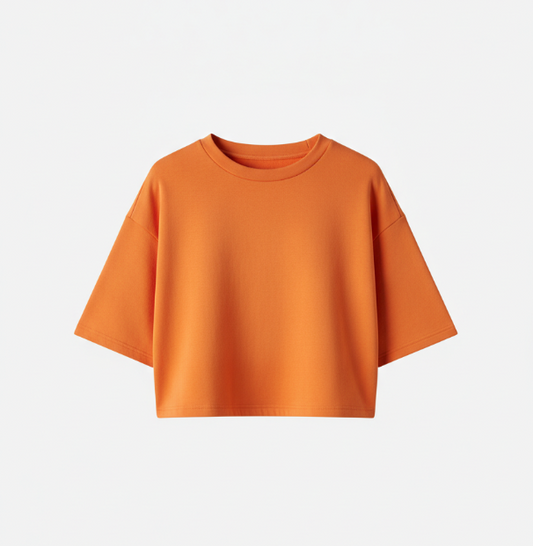 Orange Crop Box Crew Top