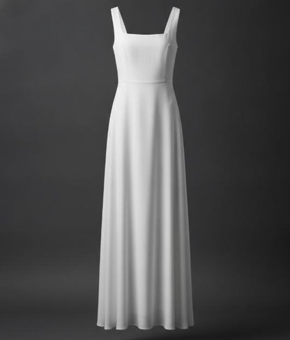 White Square Neck Maxi Dress
