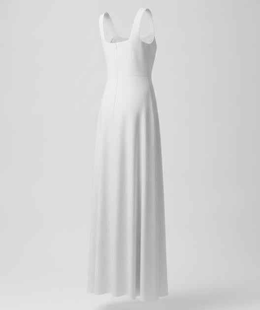 White Square Neck Maxi Dress