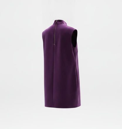 Purple Mock Neck Mini Dress