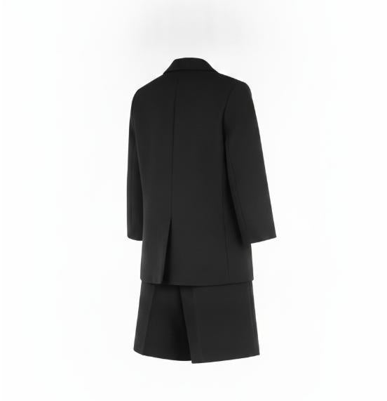 Black Minimalist Blazer Shorts Set