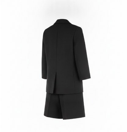 Black Minimalist Blazer Shorts Set
