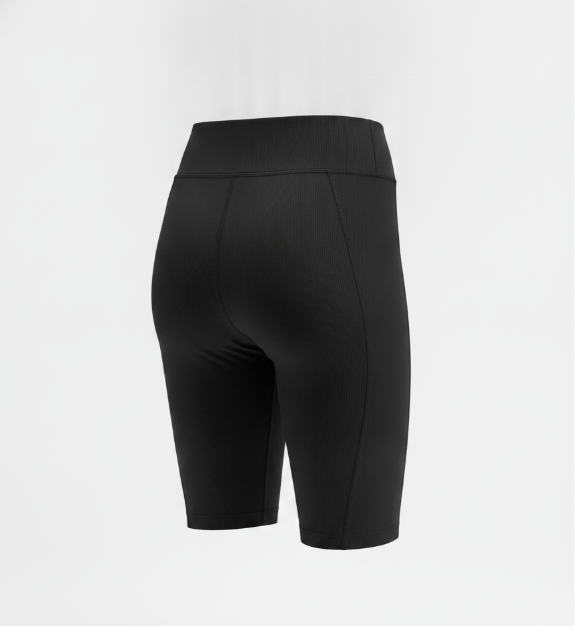 Black Biker Linear Stretch Short