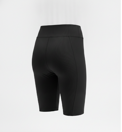 Black Biker Linear Stretch Short